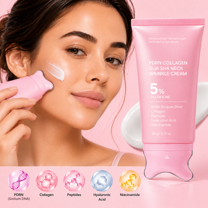 PDRN Collagen Gua Sha Neck Wrinkle Cream with Volufiline 5%